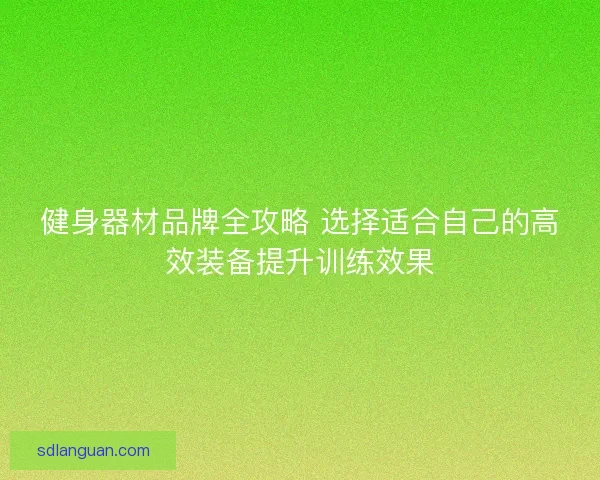 健身器材品牌全攻略 选择适合自己的高效装备提升训练效果