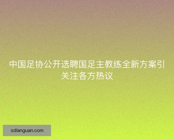 中国足协公开选聘国足主教练全新方案引关注各方热议 中国足协公开选聘国足主教练全新方案引关注各方热议